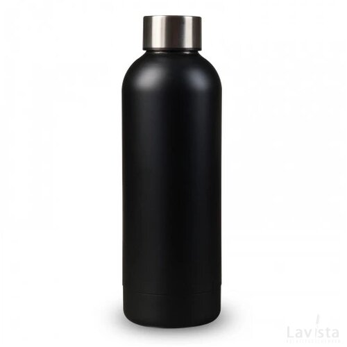 Dubbelwandige vacuüm fles met mattte-look 500ml zwart
