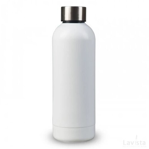 Dubbelwandige vacuüm fles met mattte-look 500ml wit