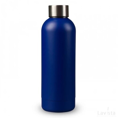 Dubbelwandige vacuüm fles met mattte-look 500ml donker blauw
