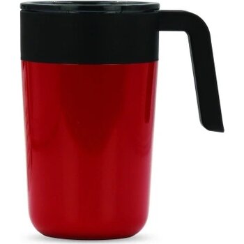 Dubbelwandige koffie mok 400ml donker rood