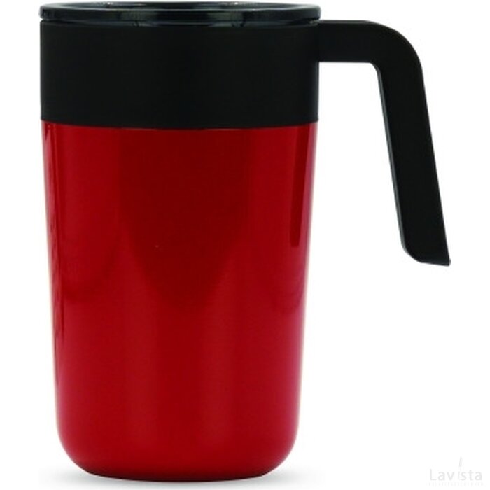 Dubbelwandige koffie mok 400ml donker rood