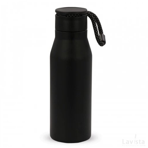 Thermofles met touw 600ml zwart