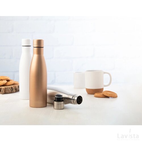 Koppar Koperen Geïsoleerde Thermos Fles Wit