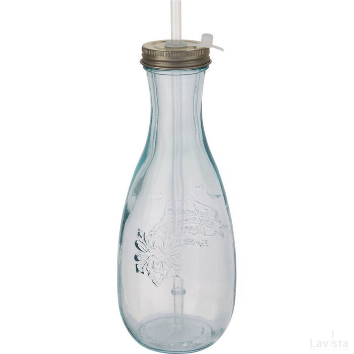 Polpa gerecyclede glazen fles met rietje Transparant