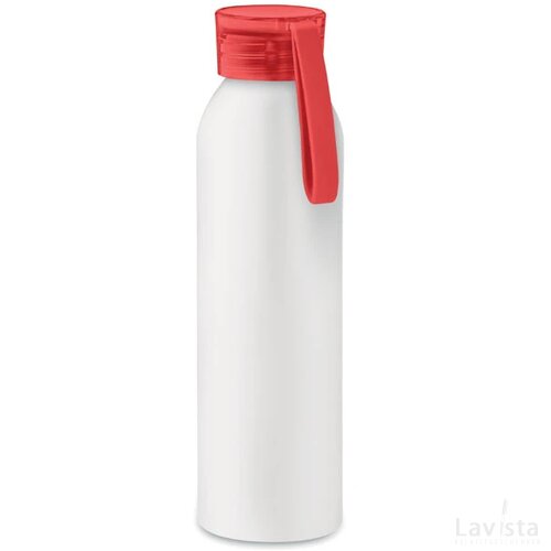 Aluminium drinkfles 600ml Napier wit/rood