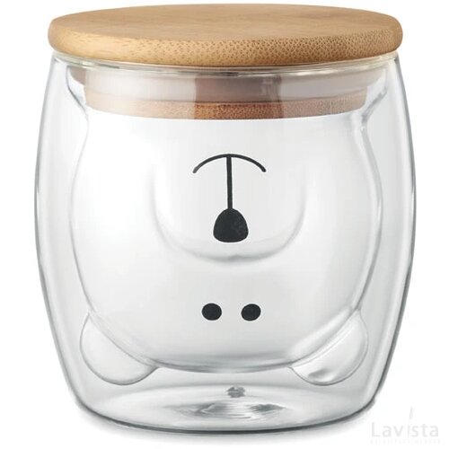 Dubbele wand borosilicaat mok Smile transparant