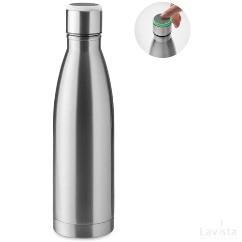 Dubbelwandige fles 500 ml Dereo mat zilver