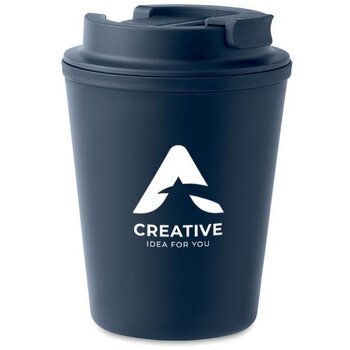 Gerecyclede pp beker 300 ml Tridus donker marineblauw