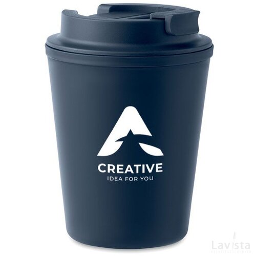 Gerecyclede pp beker 300 ml Tridus donker marineblauw