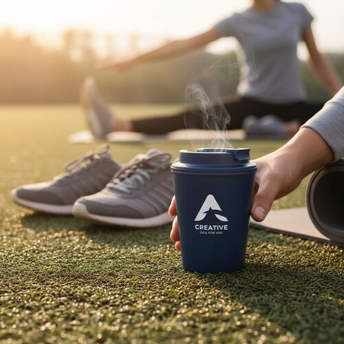 Gerecyclede koffiebeker Kobaltblauw 300 ml