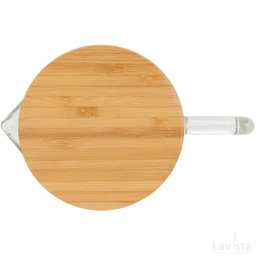 Ukiyo borosilicaatglazen karaf met bamboe deksel 1,2L transparant