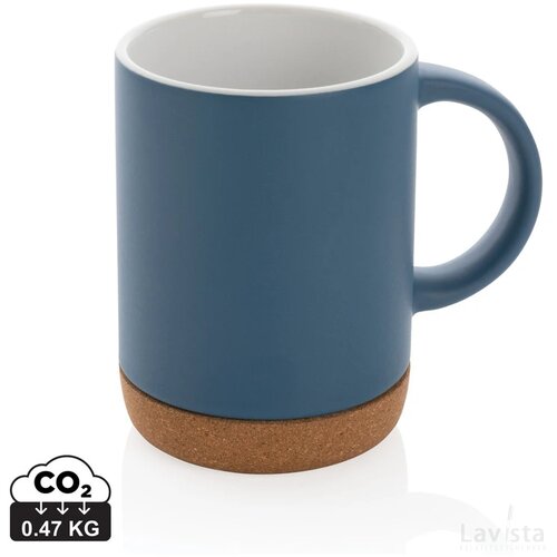 Keramische mok met kurken bodem Blauw