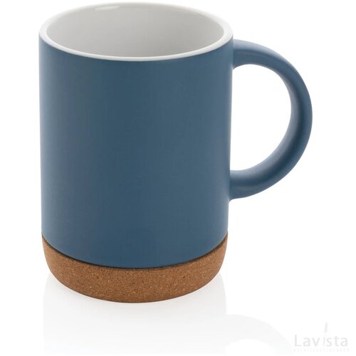 Keramische mok met kurken bodem Blauw