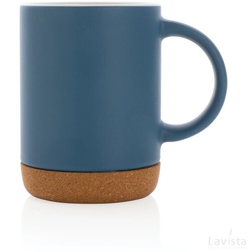 Keramische mok met kurken bodem Blauw