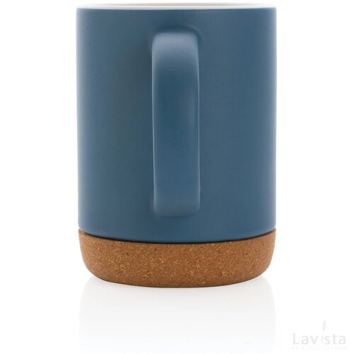 Keramische mok met kurken bodem Blauw