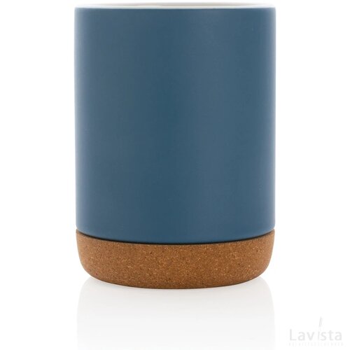 Keramische mok met kurken bodem Blauw