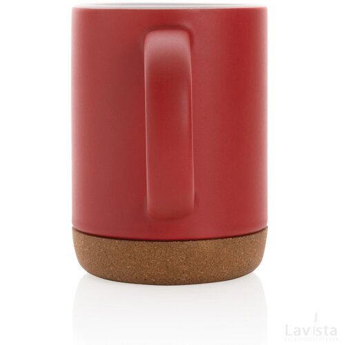Keramische mok met kurken bodem Rood