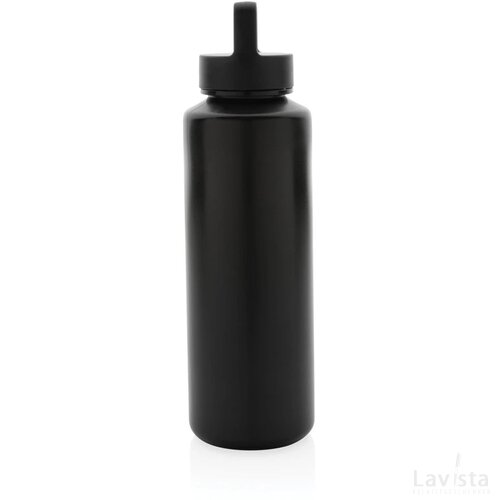 RCS gecertificeerd recycled PP waterfles met handvat zwart