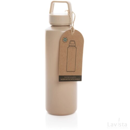 RCS gecertificeerd recycled PP waterfles met handvat bruin