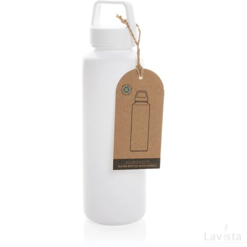 RCS gecertificeerd recycled PP waterfles met handvat wit