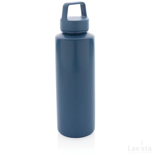RCS gecertificeerd recycled PP waterfles met handvat blauw