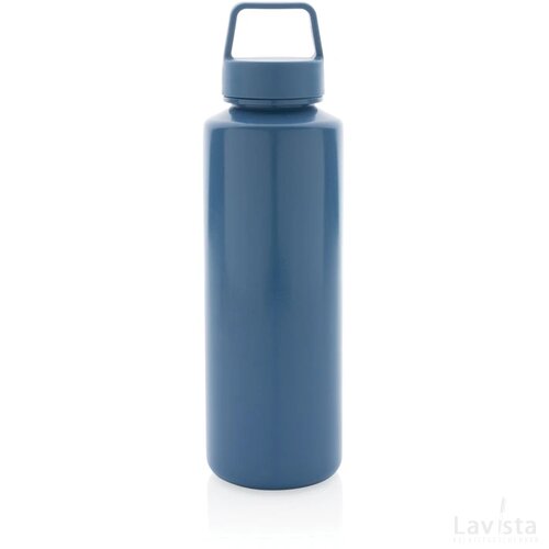 RCS gecertificeerd recycled PP waterfles met handvat blauw