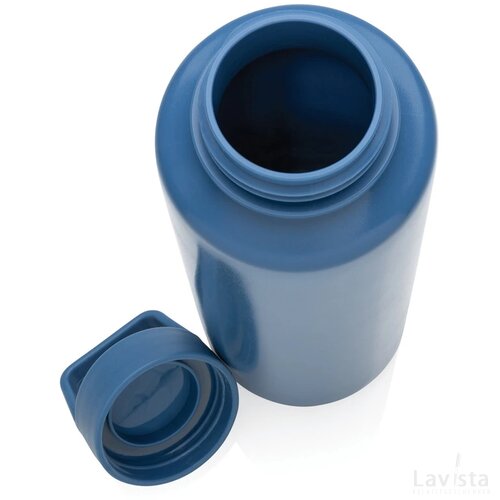 RCS gecertificeerd recycled PP waterfles met handvat blauw