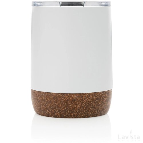 RCS gerecycled roestvrijstalen koffiebeker met kurk wit