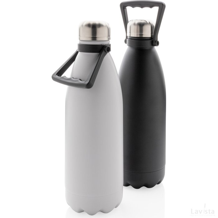 RCS gerecycled roestvrijstalen grote vacuümfles 1,5L zwart