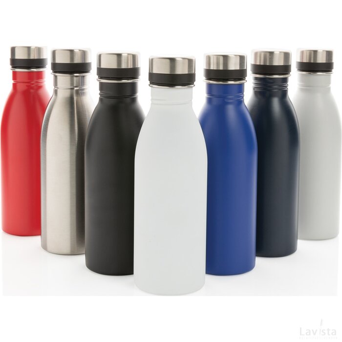 RCS gerecycled roestvrijstalen luxe waterfles blauw