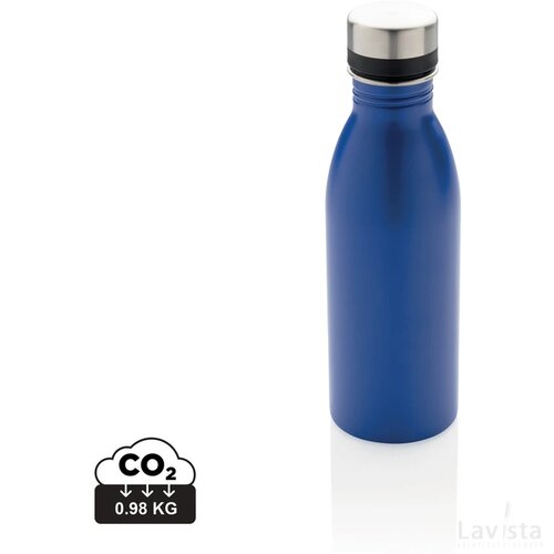 RCS gerecycled roestvrijstalen luxe waterfles blauw