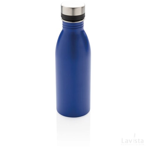 RCS gerecycled roestvrijstalen luxe waterfles blauw