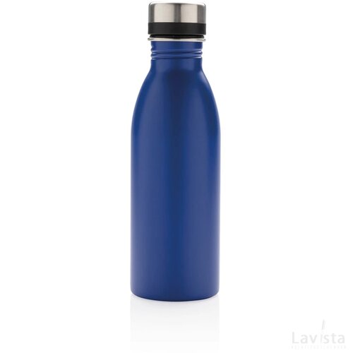 RCS gerecycled roestvrijstalen luxe waterfles blauw
