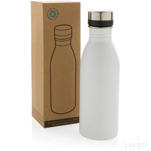 RCS gerecycled roestvrijstalen luxe waterfles wit