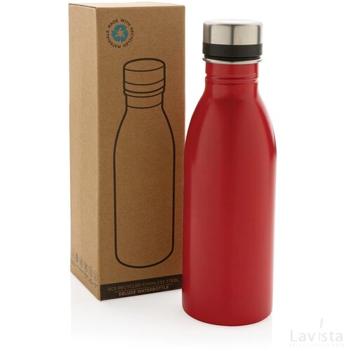 RCS gerecycled roestvrijstalen luxe waterfles rood