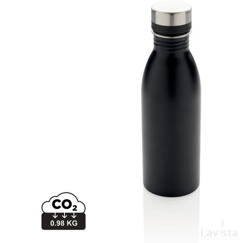 RCS gerecycled roestvrijstalen luxe waterfles zwart