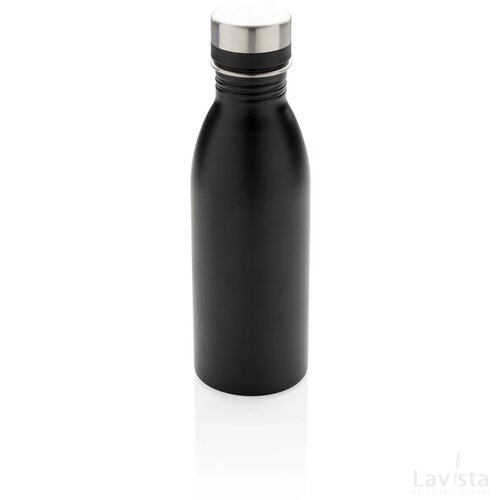 RCS gerecycled roestvrijstalen luxe waterfles zwart