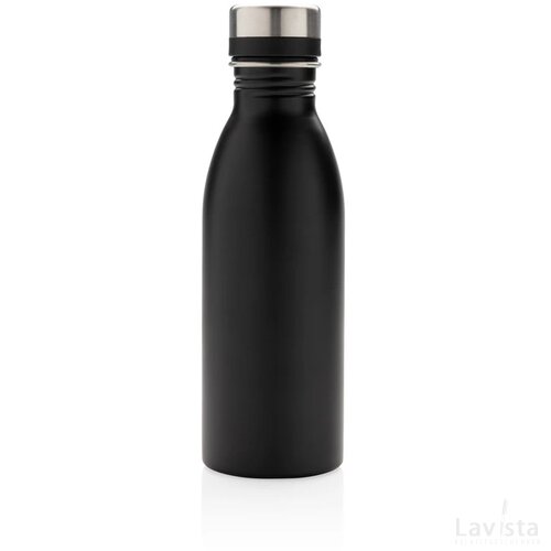 RCS gerecycled roestvrijstalen luxe waterfles zwart