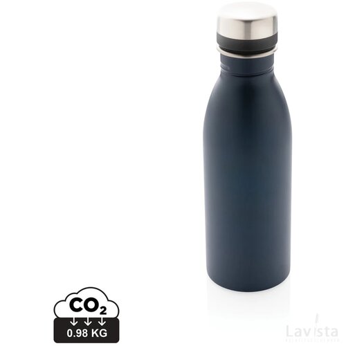 RCS gerecycled roestvrijstalen luxe waterfles donkerblauw