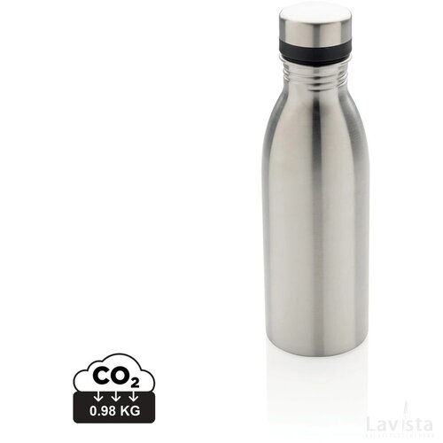 RCS gerecycled roestvrijstalen luxe waterfles zilver