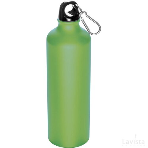 Metalen drinkfles met karabijnhaak appelgroen