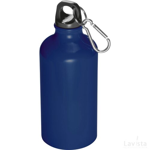 Metalen drinkfles met karabijnhaak donkerblauw