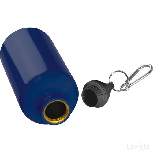 Metalen drinkfles met karabijnhaak donkerblauw