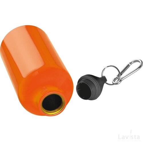 Metalen drinkfles met karabijnhaak oranje