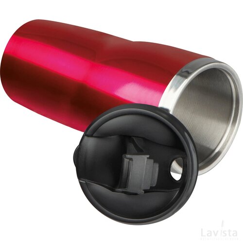 Drinkbeker met een RVS ommanteling, 500 ml rood