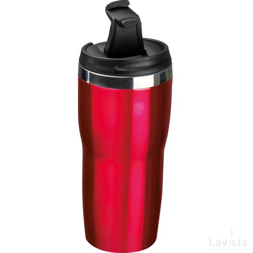 Drinkbeker met een RVS ommanteling, 500 ml rood