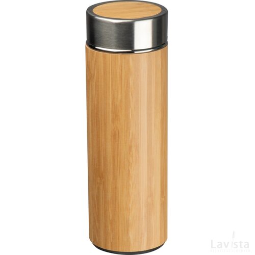 Set van drinkbeker en thermosfles beige