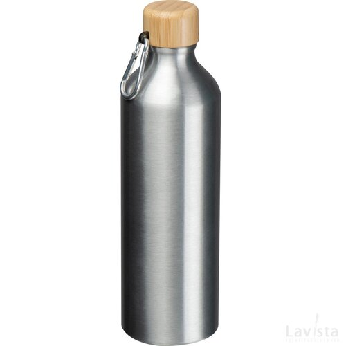 Drinkfles van gerecycled aluminium zilvergrijs