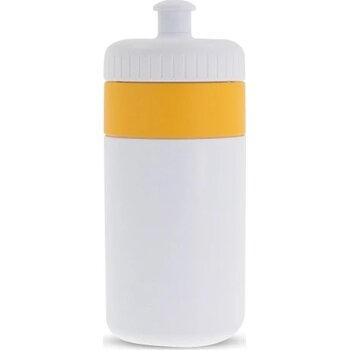 Sportfles met rand 500ml wit / geel
