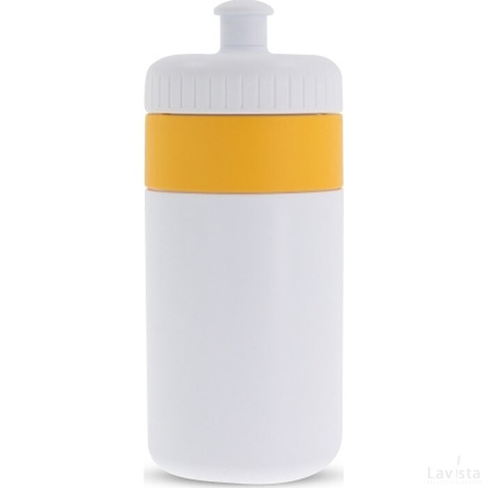 Sportfles met rand 500ml wit / geel